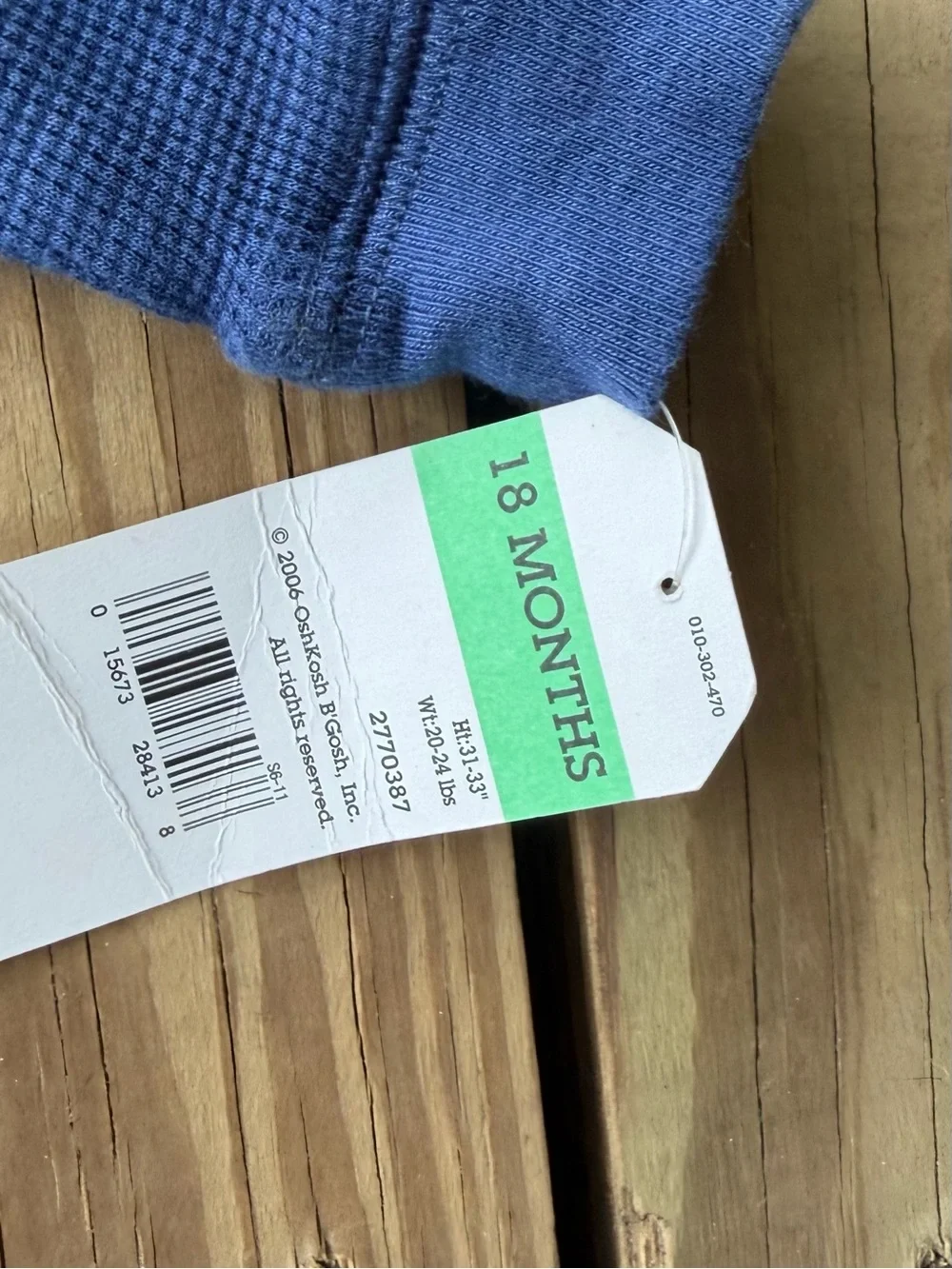 OshKosh B’gosh “No mittens, No problems” Thermal Shirt 18 Months New with Tags